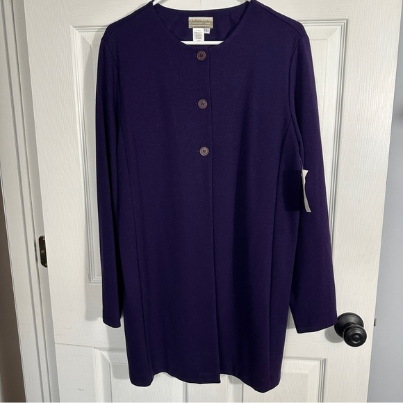 Coldwater Creek size Large purple jacket, lightweight, button close, sweater - Picture 1 of 8